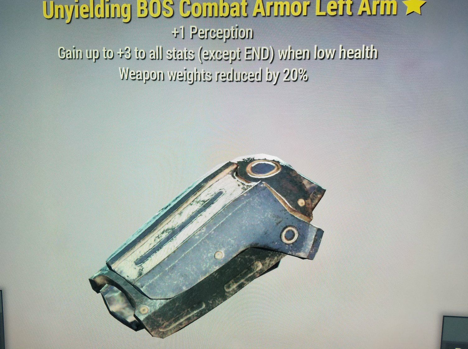 WW Reduction Unyielding BOS Combat Armor Left Arm